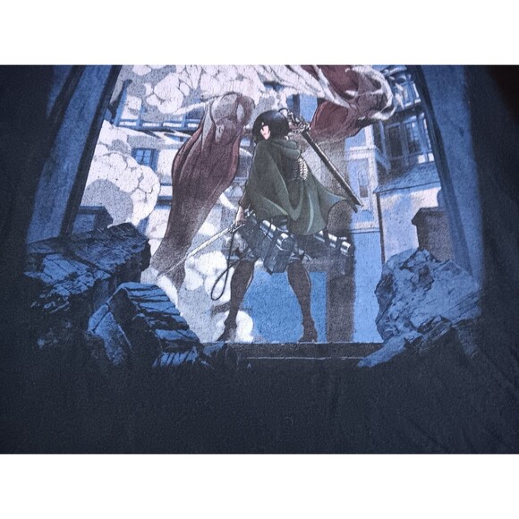 (2) Attack On Titan Shirts Mikasa Akerman & Chibi Mens Medium Vintage Y2K Anime - Picture 6 of 14